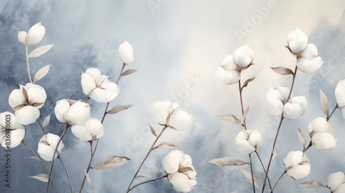 soft colors cotton flowers wallpaper photo