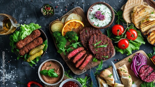 An assortment of plant-based meat options designed to offer delicious alternatives while reducing carbon footprint