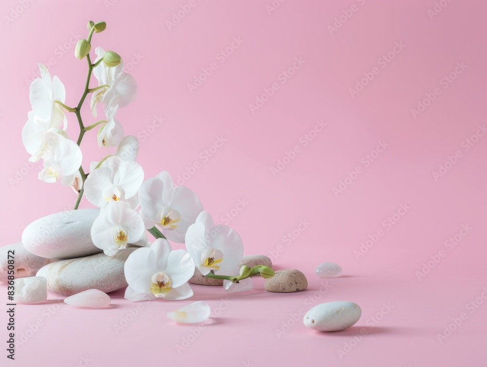 White flowers on rock White flowers on rock