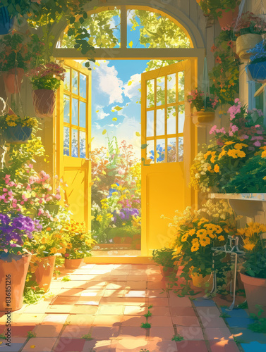 Sprinkling glass greenhouse