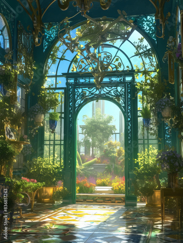 Sprinkling glass greenhouse