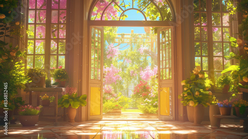 Sprinkling glass greenhouse