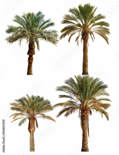 Set of Palm Trees isolated on white background © EnricaDjango
