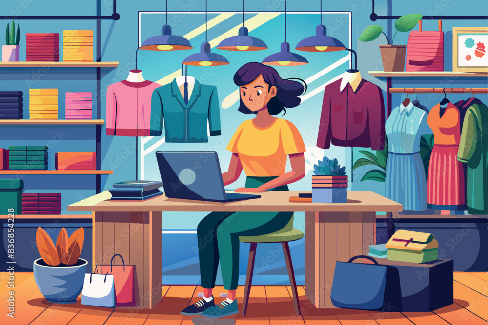 a clothing designer in the workshop designing new models for the next fashion show. a clothing designer in the workshop designing new models for the next fashion show.
