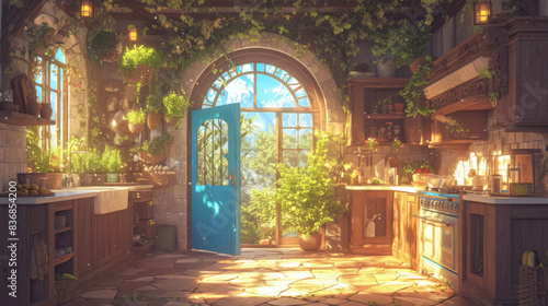 Middle Ages Magic Kitchen Room indoor scene