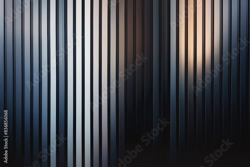 Graduated metal strips in black, gray light shades with light reflections