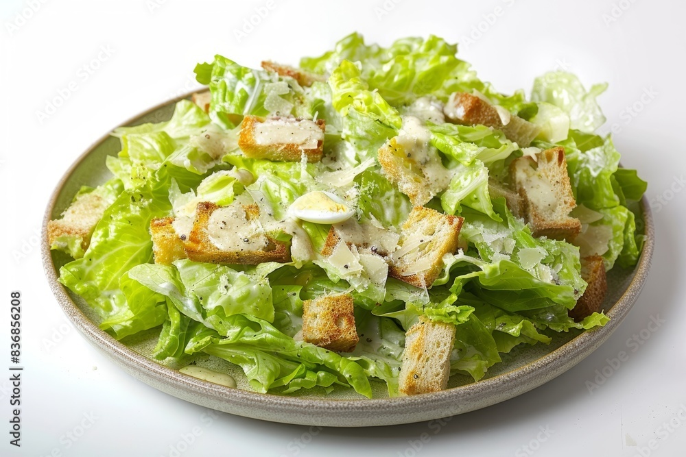 Classic Caesar Salad with Fresh Romaine Lettuce and Creamy Dressing Classic Caesar Salad with Fresh Romaine Lettuce and Creamy Dressing