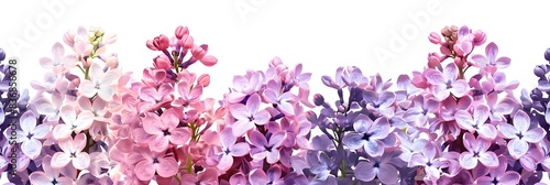 Lilac flowers border  purple and pink flowers  large banner size 