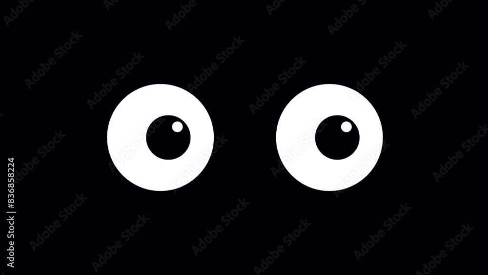 Cartoon Eye Blinking Animation on a Transparent Background. Eye Opening and Closing. 4K Cartoon Eye Blinking Animation on a Transparent Background. Eye Opening and Closing. 4K