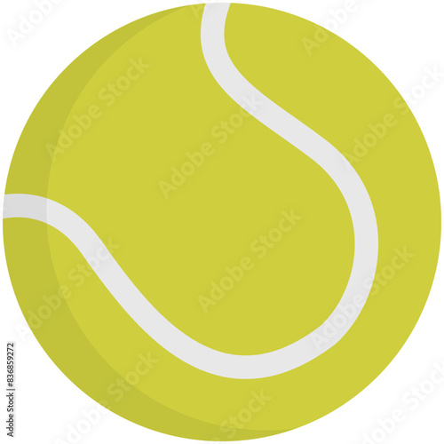 Tennis ball flat icon isolated on white background.