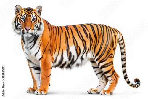 Majestic tiger on white background