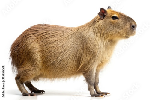 Capybara on white background