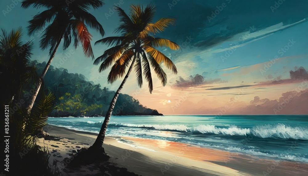 Fototapeta premium sunset on the beach