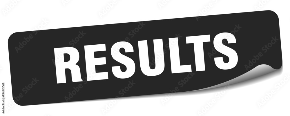 results sticker. results label results sticker. results label