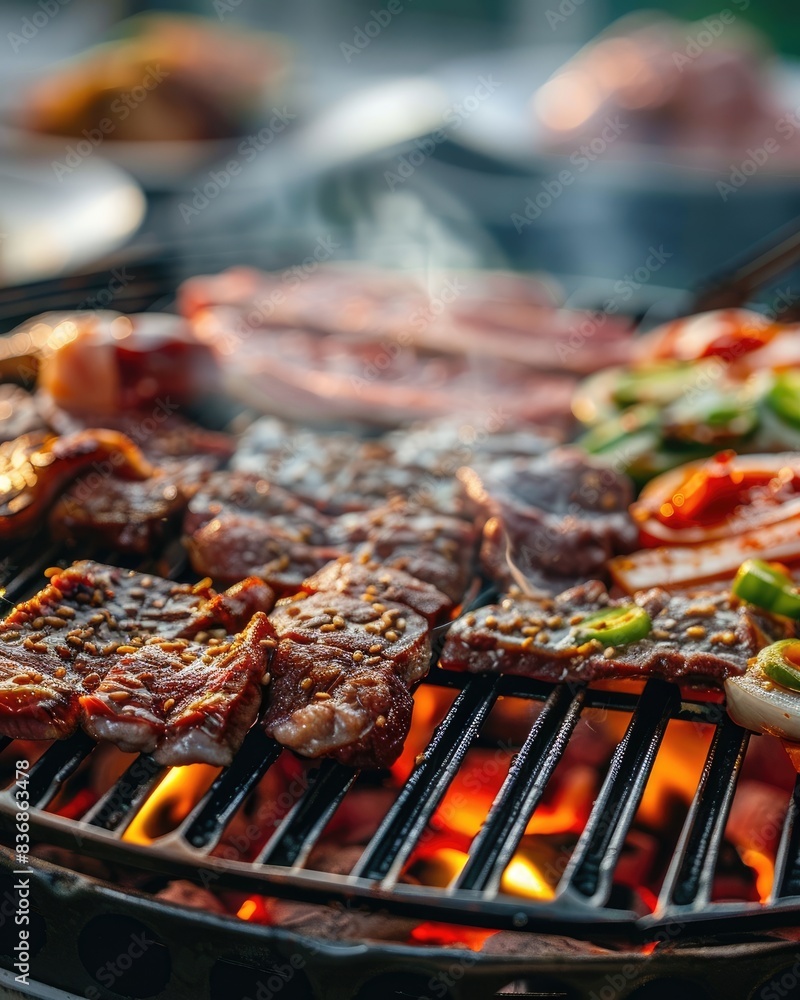 Korean barbecue meats grills