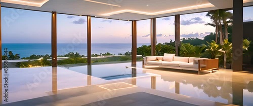 Luxury Ocean View Villa With Infinity Pool In Thailand At Sunset