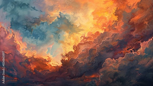 Cloud the evening sky at sunset © usman
