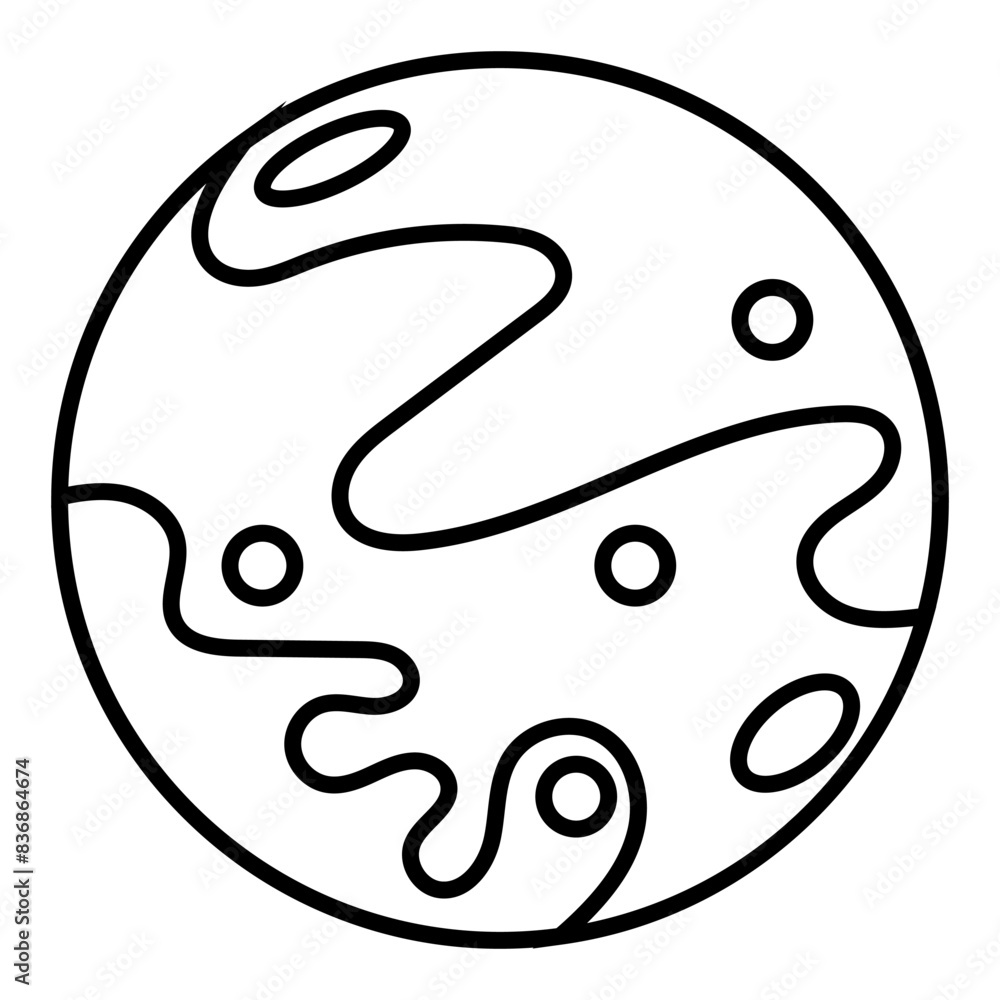 Cartoon planet line icon. Fantasy planet. Vector illustration isolated on white background. Cartoon planet line icon. Fantasy planet. Vector illustration isolated on white background.