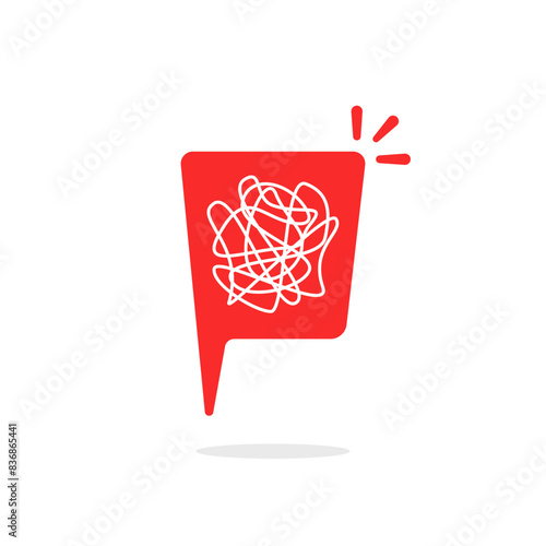 tangled relationship red speech bubble icon