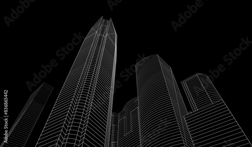 Canvas Print skyscrapers at night