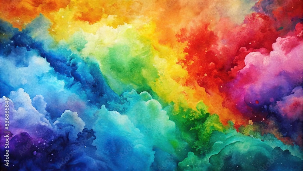 Abstract rainbow watercolor background with vibrant colors , watercolor, abstract, rainbow, colorful, gradient, artistic, design, wallpaper, texture, painting, artistic, vibrant, spectrum