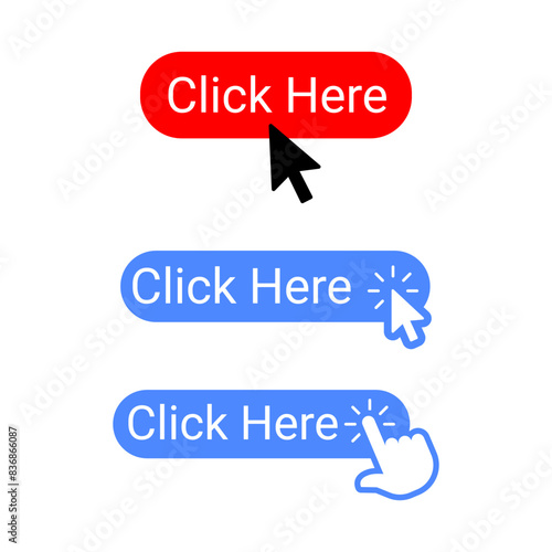 A modern and visually appealing 'Click Here' button design