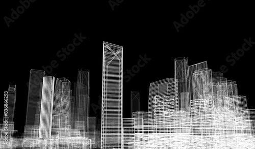 city skyline at night