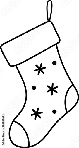 Christmas sock outline icon.
Christmas  stocking outline.