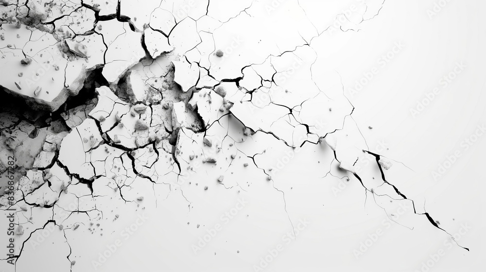A white background with a black and white image of a cracked wall A white background with a black and white image of a cracked wall
