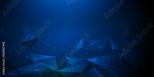 Illustration Abstract Digital technology, light line and blue cyber space background. Vector communication, innovation futuristic technology, connect internet network system, future big data, concept