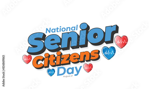 National Senior Citizens day. background, banner, card, poster, template. Vector illustration.