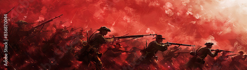 Revolutionary War (Red): Signifies armed conflict and military action as a means of achieving revolutionary goals photo