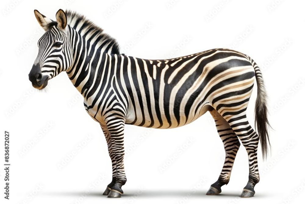 Zebra standing on white background Zebra standing on white background