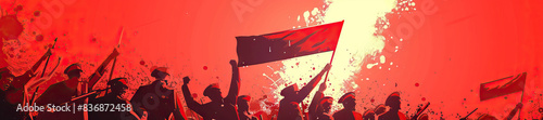 Revolutionary Propaganda (Red): Signifies the use of propaganda to promote revolutionary ideas and mobilize support for revolutionary movements photo