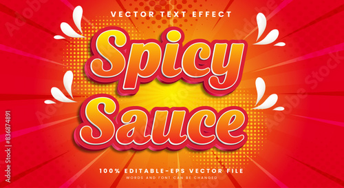 Spicy Sauce Editable text effect Template suitable for restaurant food menu