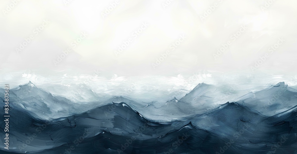 Abstract background with blue and white watercolor mountain, sea, ocean wave Abstract background with blue and white watercolor mountain, sea, ocean wave