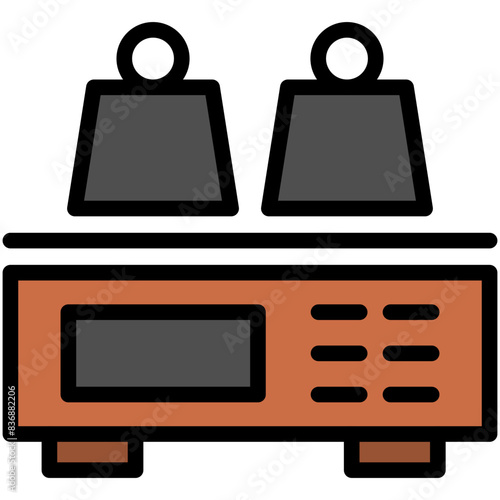 weighing machine filled line icon