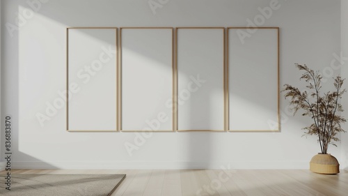 Multi frame mockup, home room interior, wall poster frame