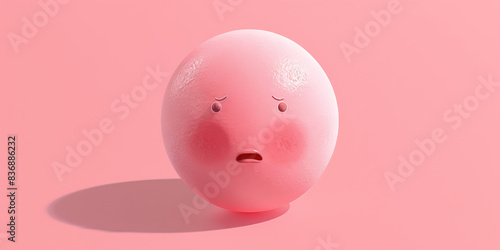 Embarrassment (Pink): A blushing face represented by a circle with rosy cheeks photo