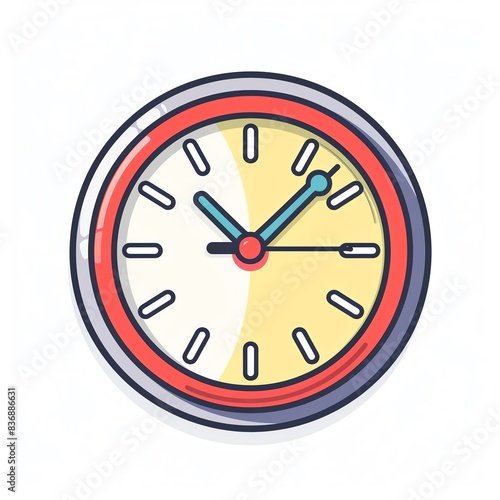 Free Download Colorful vector illustration of a wall clock with a simple, modern design. Perfect for time, punctuality, and schedule related themes. - GFXLoad