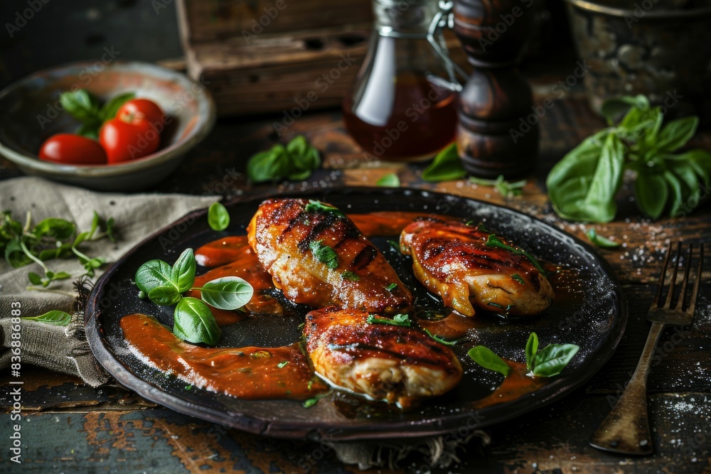 Perfect for food blogs, restaurant menus, social media posts, and advertising campaigns featuring delicious chicken wings with sauce and garnish. Perfect for food blogs, restaurant menus, social media posts, and advertising campaigns featuring delicious chicken wings with sauce and garnish.
