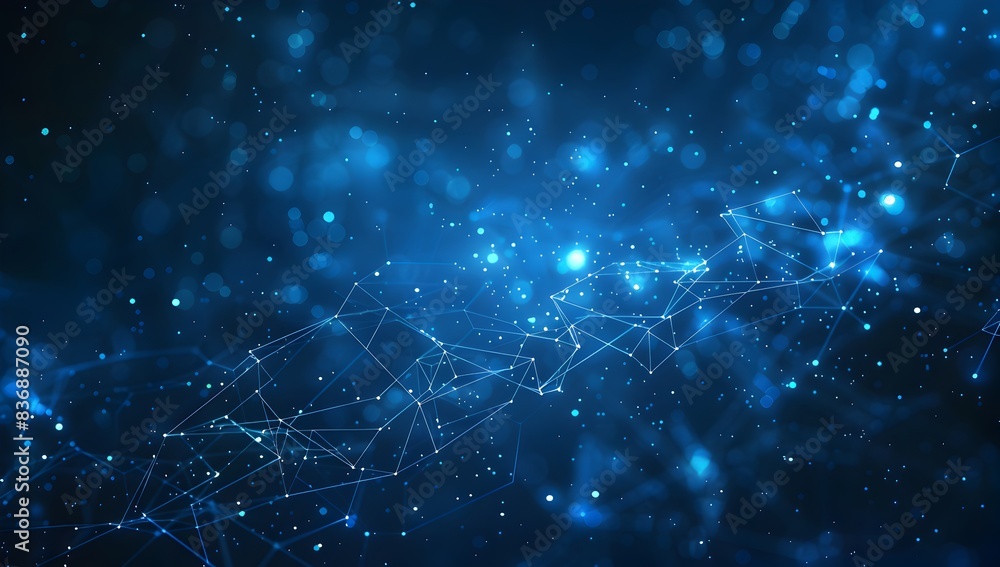 Abstract blue background with glowing dots and lines in the form of digital network, technology banner or wallpaper vector illustration design, dark background
Abstract blue background with glowing dots and lines in the form of digital network, technology banner or wallpaper vector illustration design, dark background