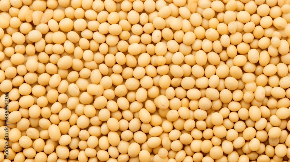 Close-up of numerous soybean seeds creating a uniform pattern, highlighting the natural texture and rich golden color. Close-up of numerous soybean seeds creating a uniform pattern, highlighting the natural texture and rich golden color.