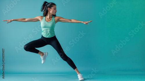 athletic woman performing a workout pose