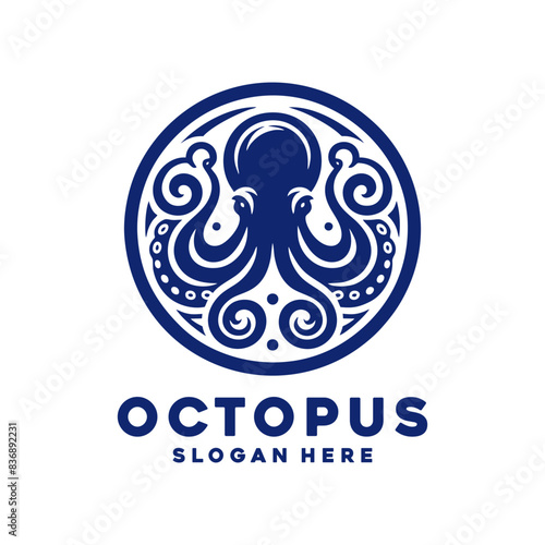 black octopus logo, tentacle logo design, kraken logo template, octopus icon design