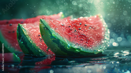 water melon on red background