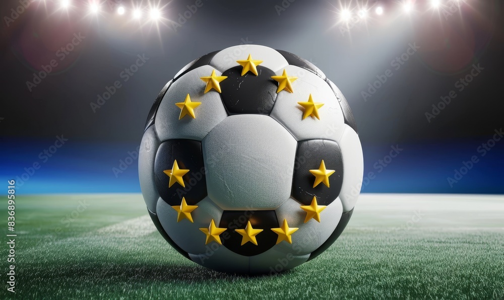Naklejka premium This digital artwork depicts a concept for the UEFA Euro 2024 tournament.