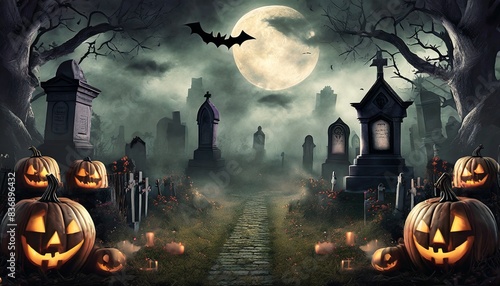 halloween background with pumpkins