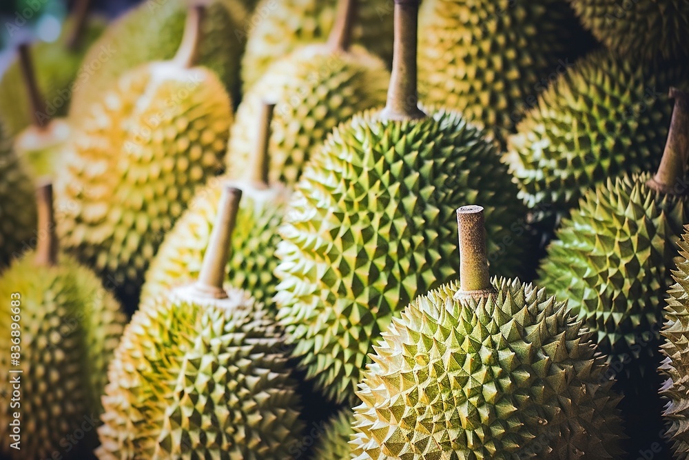 close up of durian, generative ai close up of durian, generative ai