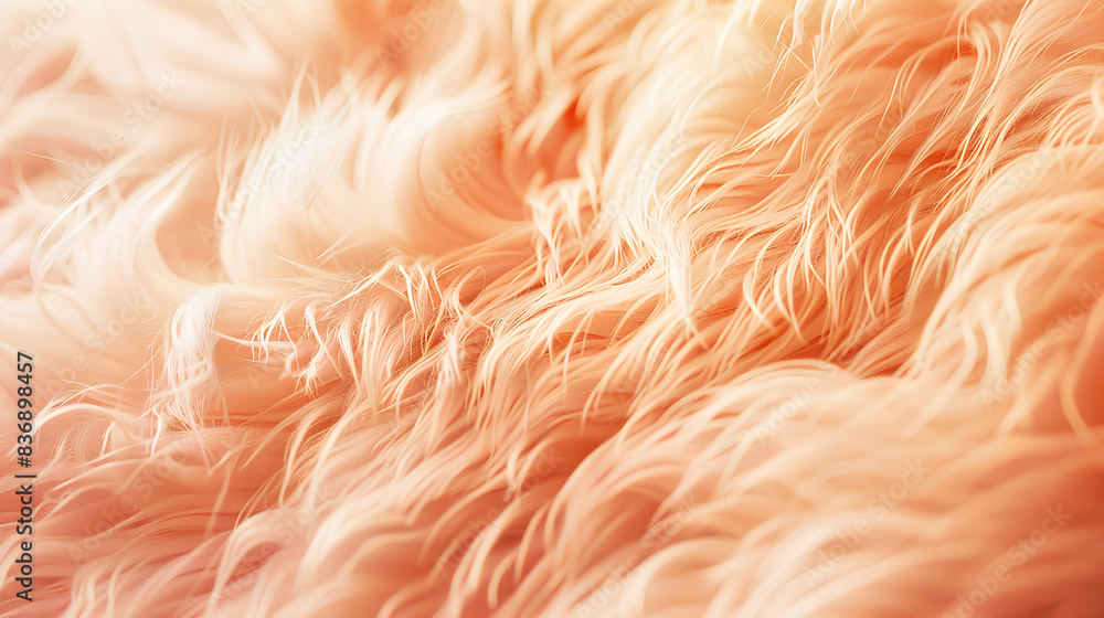 A closeup of peach fuzz fur, showcasing the soft and fluffy texture with a subtle sheen, set against an isolated background for text overlay. A closeup of peach fuzz fur, showcasing the soft and fluffy texture with a subtle sheen, set against an isolated background for text overlay.